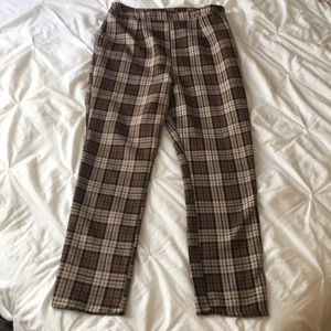 Boohoo high waisted plaid pants